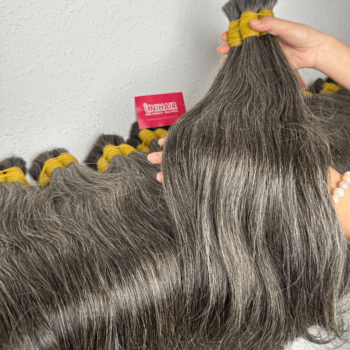 natural grey bulk human hair bundles 1