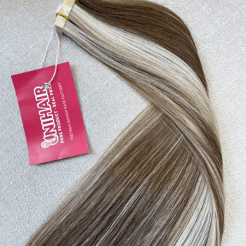 stitched tape in hair extensions with scandivanian color straight hair 1