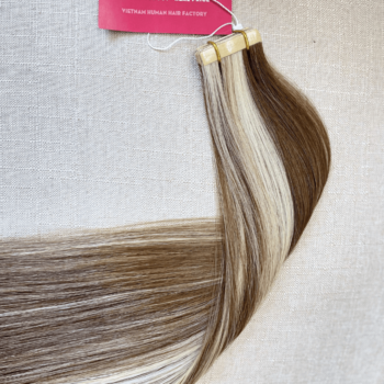 stitched tape in hair extensions with scandivanian color straight hair 3