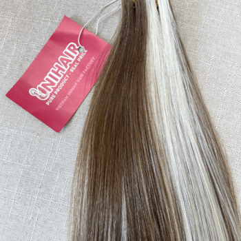 stitched tape in hair extensions with scandivanian color straight hair