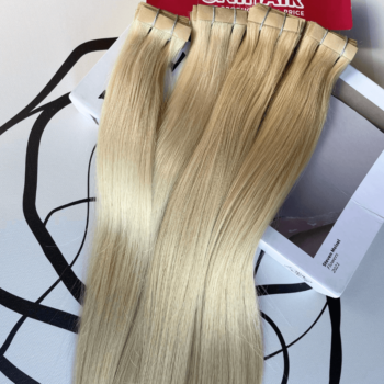 invisible tape in hair extensions with 613 color straight hair 4
