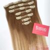 Straight Fabric Clip-In Hair Extensions – Ash Blonde Mix Platinum Blonde Ombre