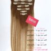 Straight Fabric Clip-In Hair Extensions – Ash Blonde Mix Platinum Blonde Ombre