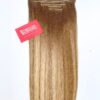 Straight Fabric Clip-In Hair Extensions – Ash Blonde Mix Platinum Blonde Ombre