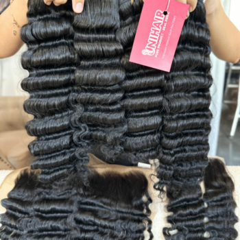 Double Drawn Deep Wave Remy Weft Hair 2