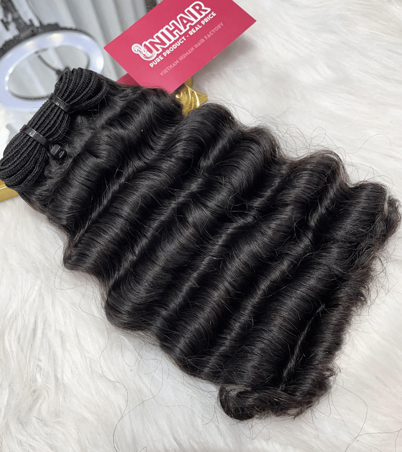Double Drawn Deep Wave Weft Hair Extensions