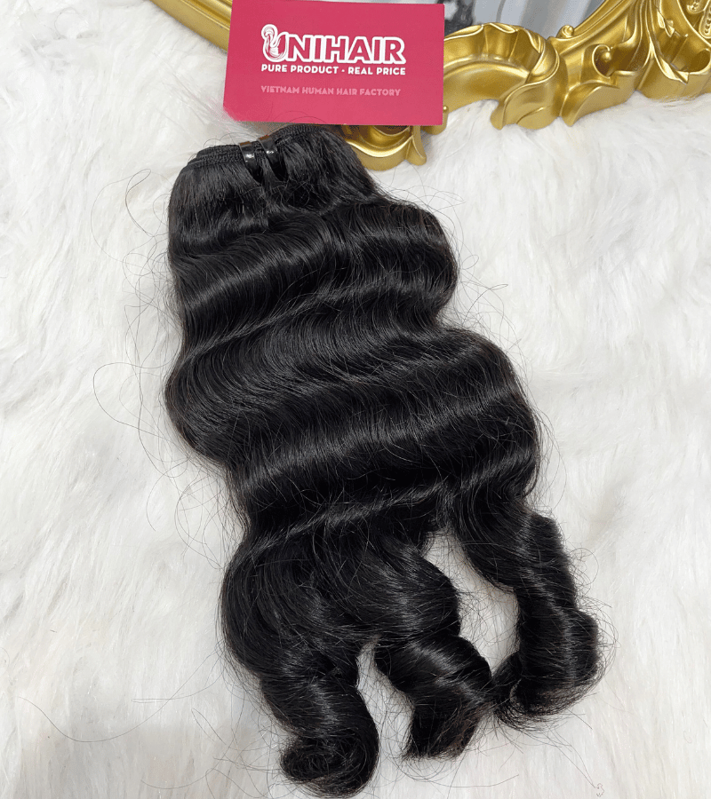 Double Drawn Fancy Curly Weft Hair