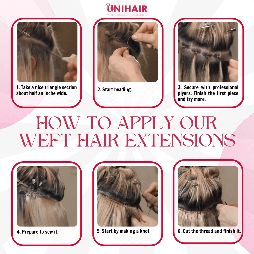 UNI HOW TO APPLY WEFT HAIR