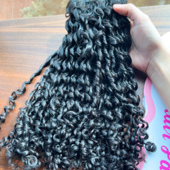 Alternative view of Double Drawn Pixie Curly Remy Weft Hair