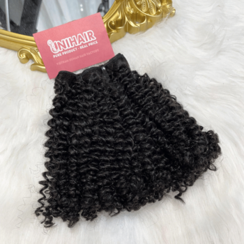 Double Drawn Kinky Curly Remy Weft Hair 3