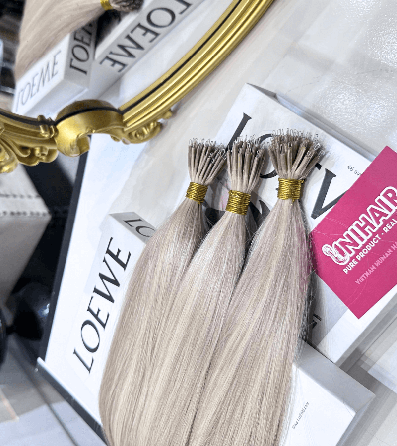 Nano Ring Hair Extensions With Viking Blonde Color Straight Hair 2 Nano Ring Hair Extensions With Viking Blonde Color Straight Hair - Image 2