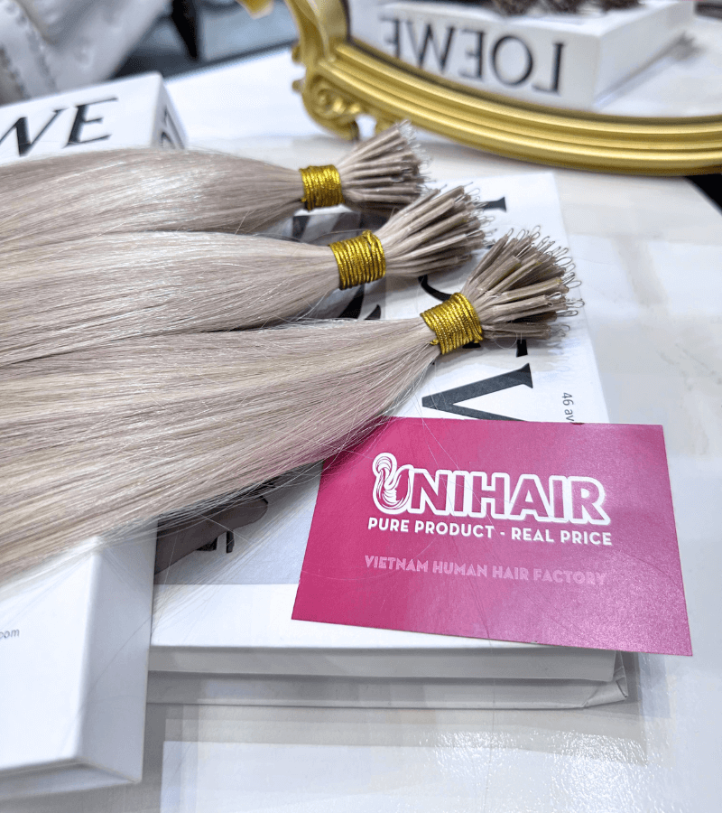 Nano Ring Hair Extensions With Viking Blonde Color Straight Hair 3 Nano Ring Hair Extensions With Viking Blonde Color Straight Hair - Image 3