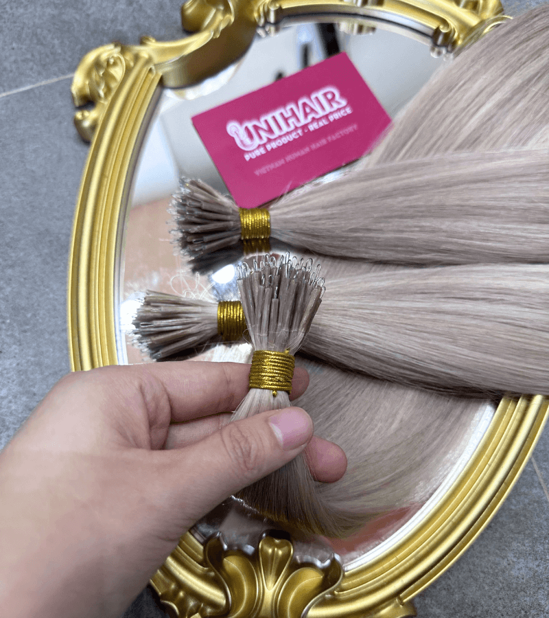 Nano Ring Hair Extensions With Viking Blonde Color Straight Hair 5 Nano Ring Hair Extensions With Viking Blonde Color Straight Hair - Image 5