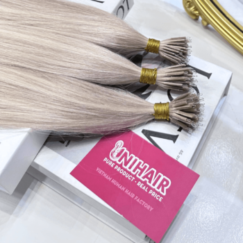 Nano Ring Hair Extensions With Viking Blonde Color Straight Hair