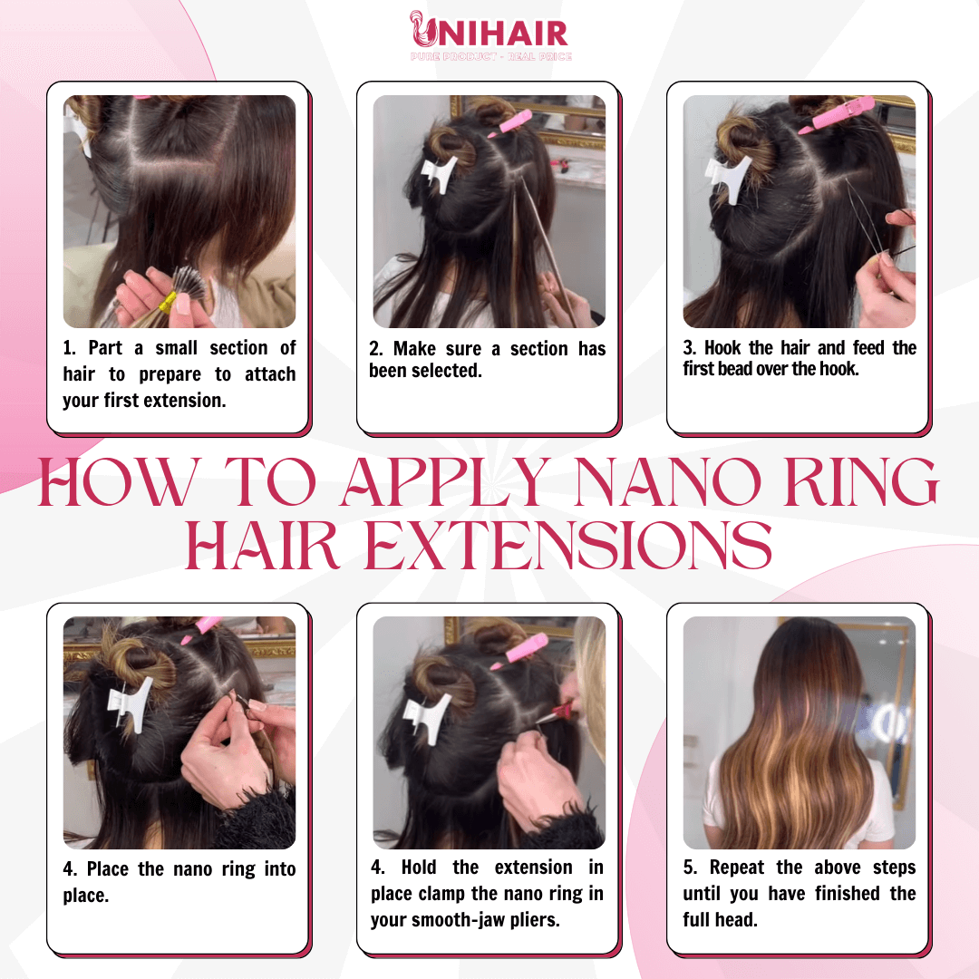 HOW TO APPLY NANO RING HAIR EXTENSIONS 1