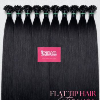 Natural Black Flat Tip Hair Extensions