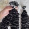 Micro Ring Hair Extensions With Natural Color Burmese Curly Hair