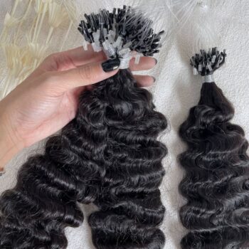 Micro Ring Hair Extensions With Natural Color Burmese Curly Hair