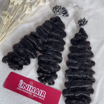 Micro Ring Hair Extensions With Natural Color Burmese Curly Hair