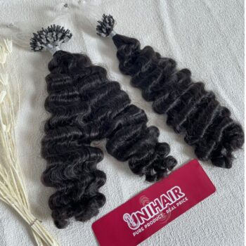 Micro Ring Hair Extensions With Natural Color Burmese Curly Hair