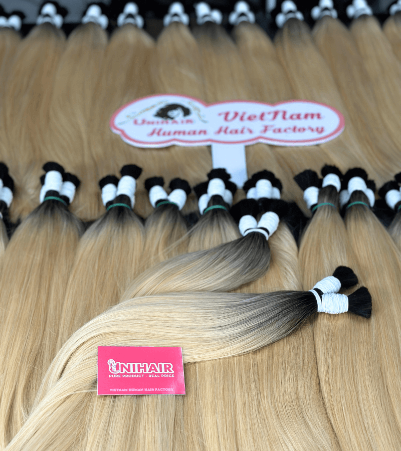 Bulk Hair Ombre Blonde Color Double Platinum