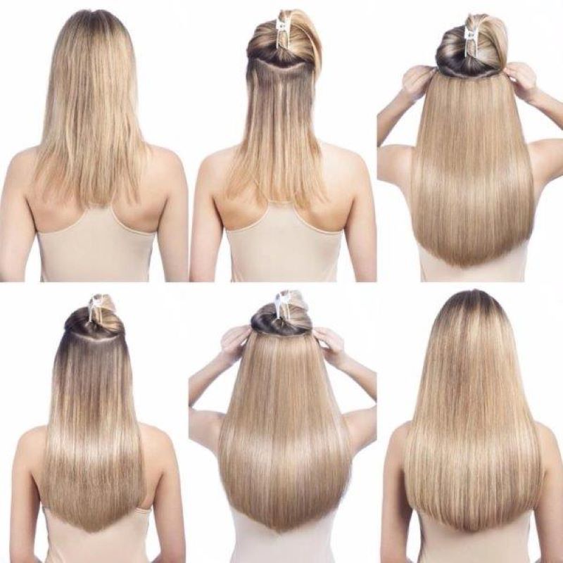 Extension hair that clips in