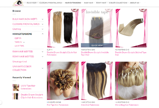 Hair extensions products at the unihairvn’s store