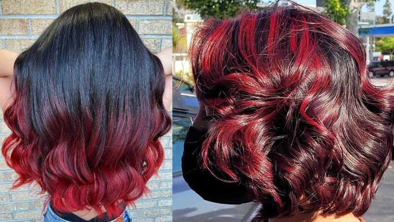 How To Get Stunning Red Highlights On Black Hair With 7 Steps 2 red highlights on black hair 1