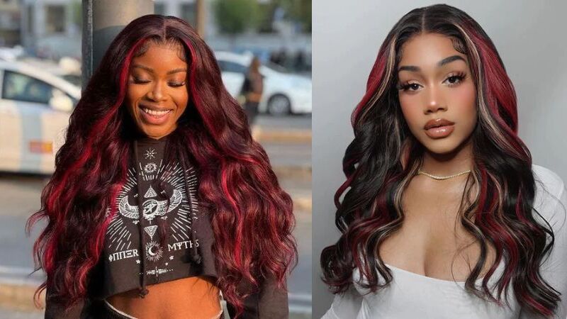 How To Get Stunning Red Highlights On Black Hair With 7 Steps 7 red highlights on black hair 6