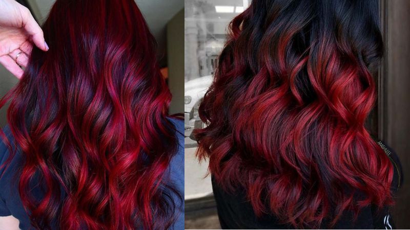 How To Get Stunning Red Highlights On Black Hair With 7 Steps 9 red highlights on black hair 8