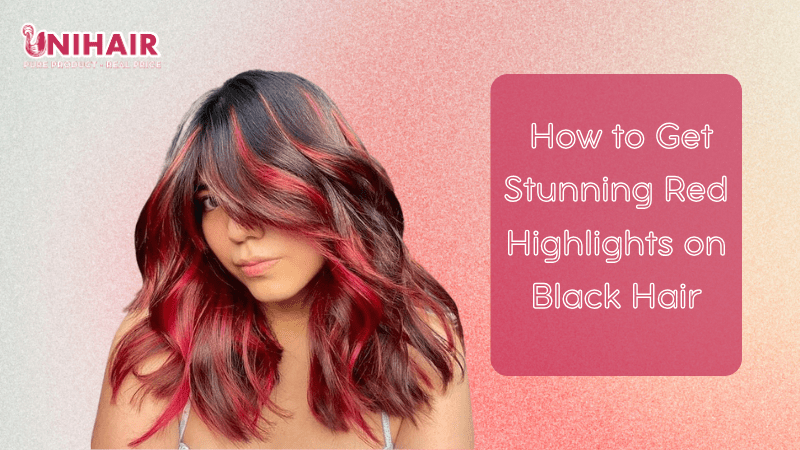 red highlights on black hair