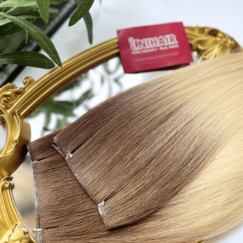 Alternative view of Genius Weft Human Hair Extensions with Arctic Blonde Color Straight Hair