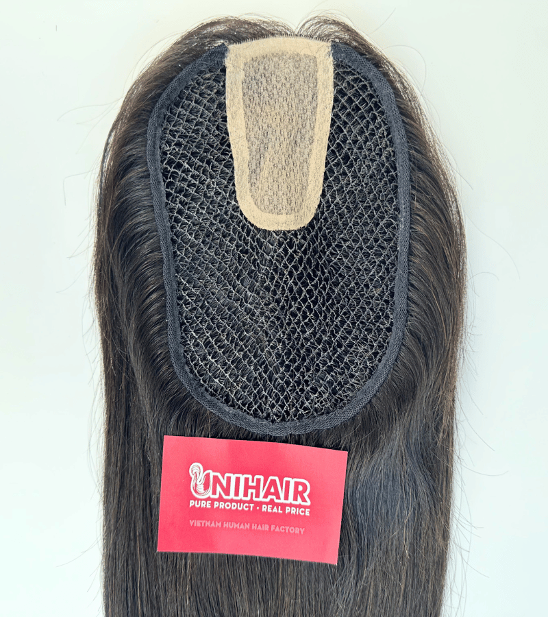 6x8 inches Fish net with silk 2x4 inches #1B color Hair Topper