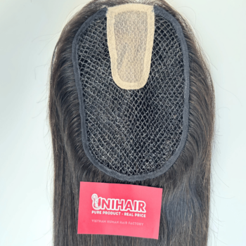 Alternative view of 6x8 inches Fish net with silk 2x4 inches #1B color Hair Topper