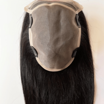 6x8 inches Mono base with PU coated 1B color Hair Topper 1
