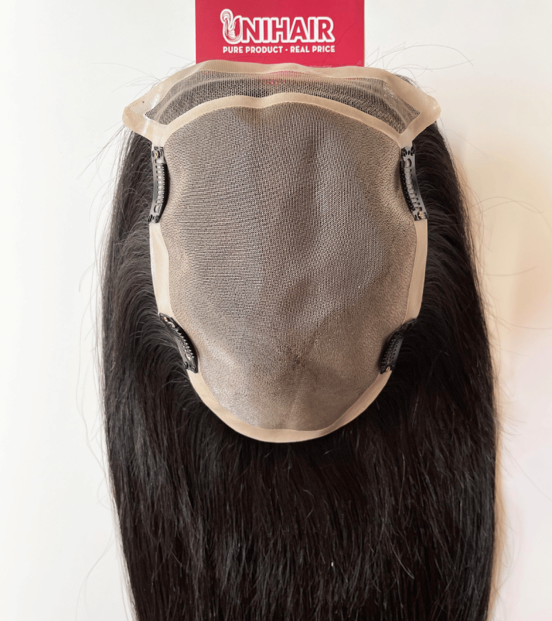 6x8 inches Mono base with PU coated #1B color Hair Topper 3 6x8 inches Mono base with PU coated #1B color Hair Topper - Image 3