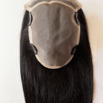 Alternative view of 6x8 inches Mono base with PU coated #1B color Hair Topper