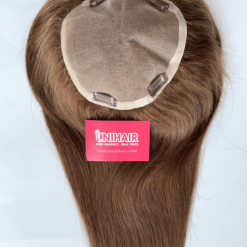 7x7 inches Mono base bleach a knot with PU clear 6 color Hair Topper 3