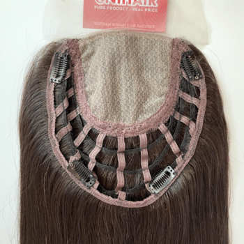 7x8 inches with 4x4 inches silk weft 2 color Hair Topper 1