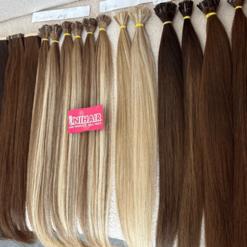 Alternative view of Flat Tip Hair Extensions with Dubai Color Straight Hair