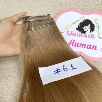 Genius Weft Human Hair Extensions with 6.1 Color Straight Hair 3
