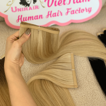 Long Tape In Hair Extensions with Viking Blonde Color Straight Hair 2