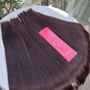 Alternative view of Normal Tape In Hair Extensions with #4 Color Straight Hair