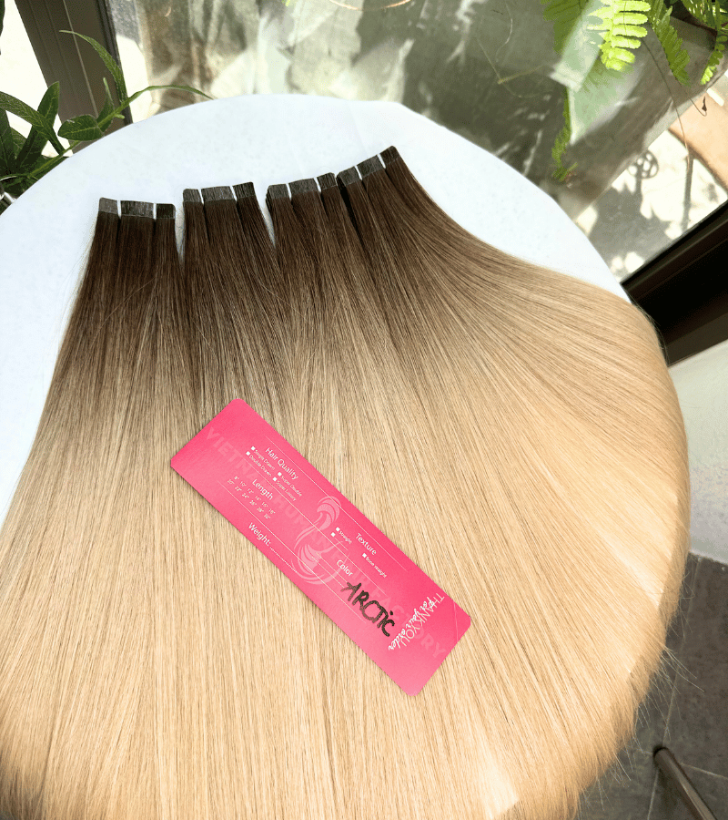 Normal Tape In Hair Extensions with Arctic Color Straight Hair