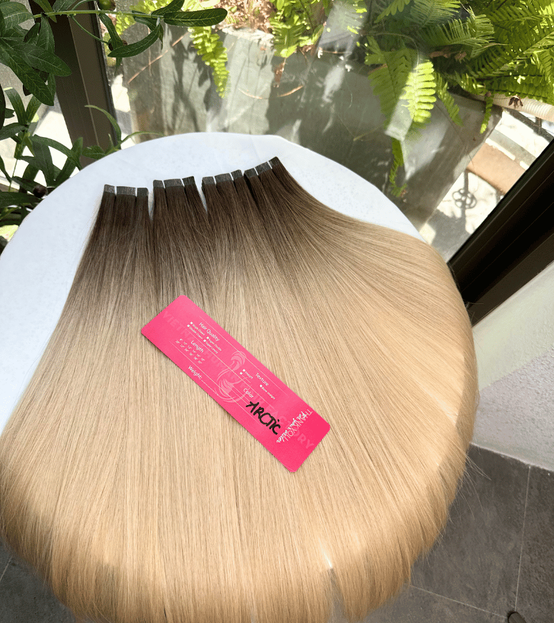 Normal Tape In Hair Extensions with Norwegain Color Straight Hair 4 Normal Tape In Hair Extensions with Norwegain Color Straight Hair - Image 4