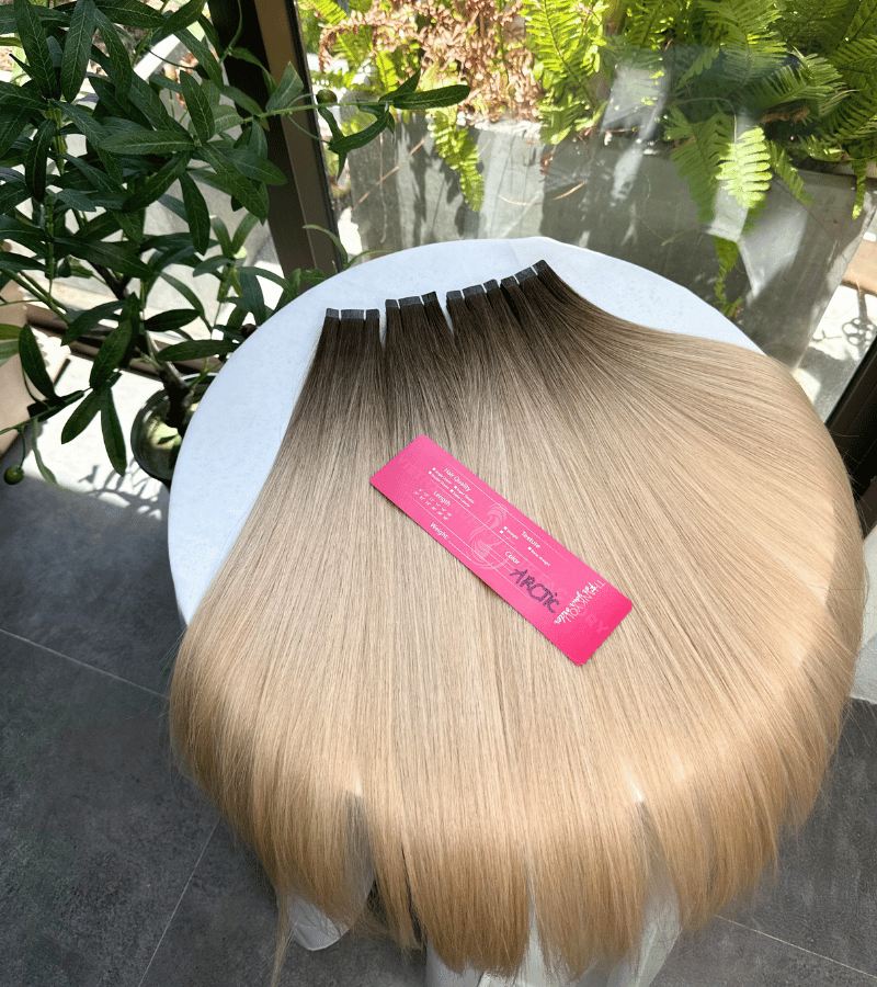 Normal Tape In Hair Extensions with Norwegain Color Straight Hair 3 Normal Tape In Hair Extensions with Norwegain Color Straight Hair - Image 3