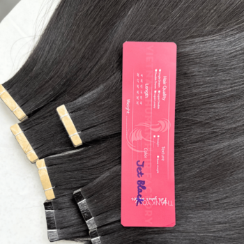 Normal Tape In Hair Extensions with Jet Black Color Straight Hair 1