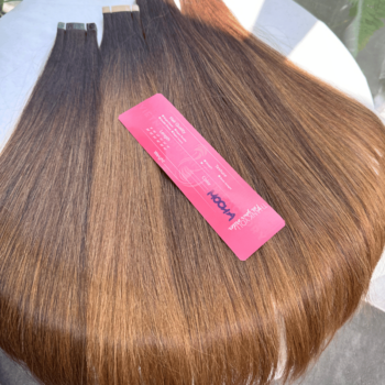 Normal Tape In Hair Extensions with Mocha Color Straight Hair 1