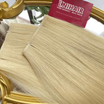 genius weft human hair extensions with 613 color straight hair 5