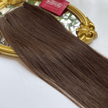 genius weft human hair extensions with brown color straight hair 1